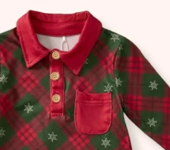 Christmas Plaid Boy Romper